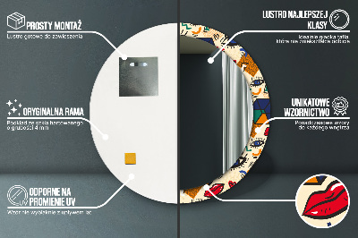 Ronde spiegel met decoratie Pop-artstijl