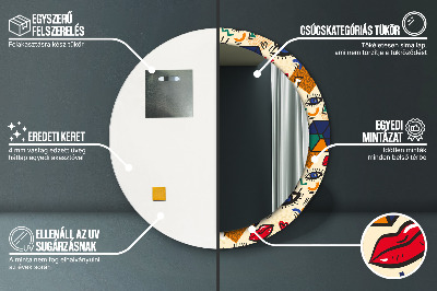 Ronde spiegel met decoratie Pop-artstijl