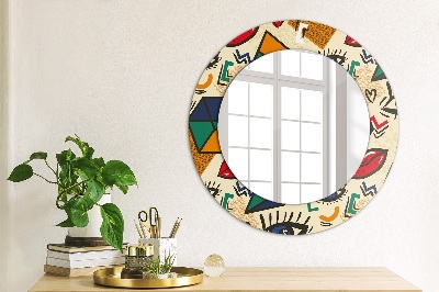 Ronde spiegel met decoratie Pop-artstijl