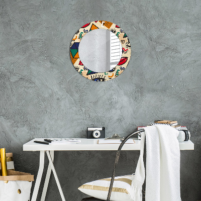 Ronde spiegel met decoratie Pop-artstijl