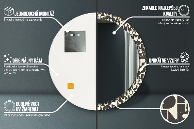 Ronde spiegel met decoratie Abstracte typografie