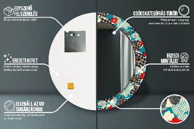 Bedrukte ronde spiegel Retro bloemenpatroon