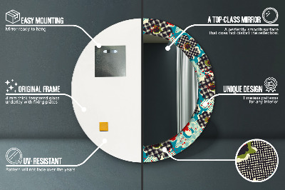 Bedrukte ronde spiegel Retro bloemenpatroon