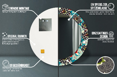 Bedrukte ronde spiegel Retro bloemenpatroon