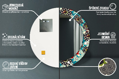 Bedrukte ronde spiegel Retro bloemenpatroon