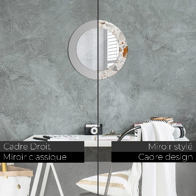 Bedrukte ronde spiegel Terrazzo-achtergrond