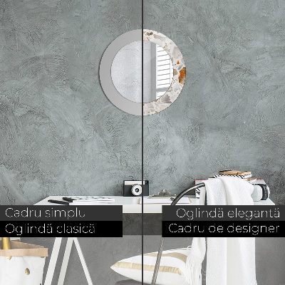 Bedrukte ronde spiegel Terrazzo-achtergrond