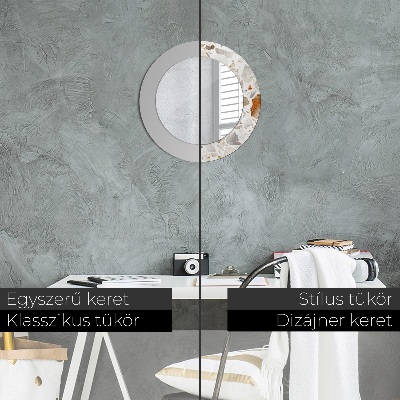 Bedrukte ronde spiegel Terrazzo-achtergrond