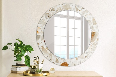 Bedrukte ronde spiegel Terrazzo-achtergrond