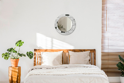 Ronde spiegel met decoratie Krantenpatroon