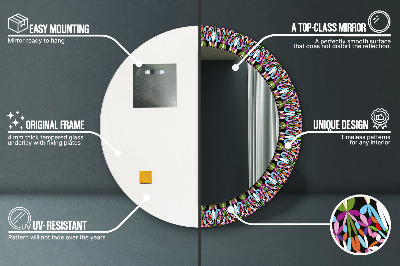 Ronde spiegel met decoratie Psychedelisch mandalapatroon