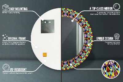 Ronde spiegel met decoratie Psychedelisch mandalapatroon