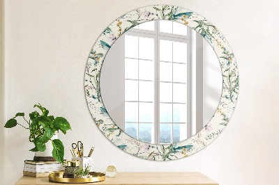 Ronde spiegel met decoratie Aquarelbloemen