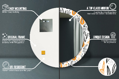 Ronde spiegel met decoratie Papaja patroon