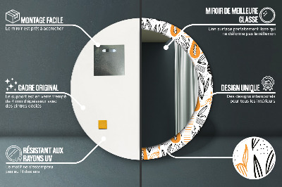 Ronde spiegel met decoratie Papaja patroon