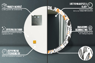 Ronde spiegel met decoratie Papaja patroon