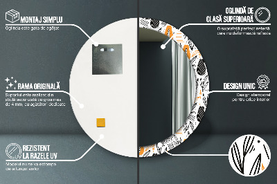 Ronde spiegel met decoratie Papaja patroon