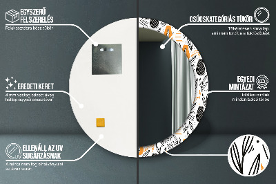 Ronde spiegel met decoratie Papaja patroon