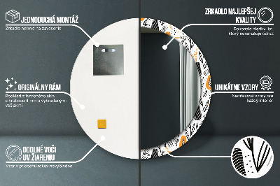 Ronde spiegel met decoratie Papaja patroon
