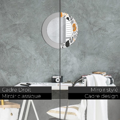 Ronde spiegel met decoratie Papaja patroon