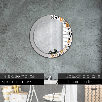 Ronde spiegel met decoratie Papaja patroon