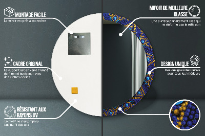 Ronde spiegel met decoratie Decoratieve compositie