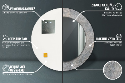 Bedrukte ronde spiegel Vintage beton