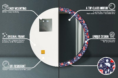 Ronde spiegel met decoratie Het symbool van Londen