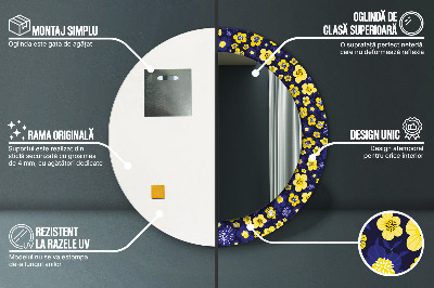 Bedrukte ronde spiegel Lieve kleine bloemen