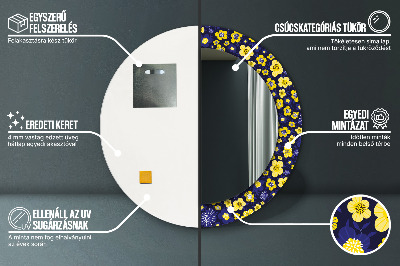 Bedrukte ronde spiegel Lieve kleine bloemen