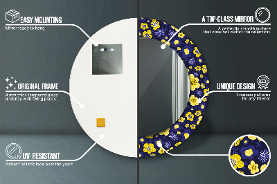 Bedrukte ronde spiegel Lieve kleine bloemen