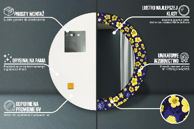 Bedrukte ronde spiegel Lieve kleine bloemen