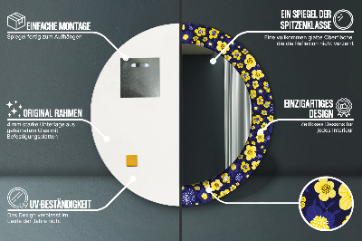 Bedrukte ronde spiegel Lieve kleine bloemen