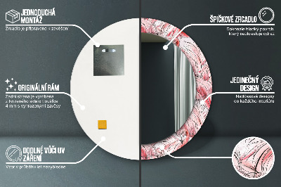 Ronde spiegel met decoratie Flamingo patroon