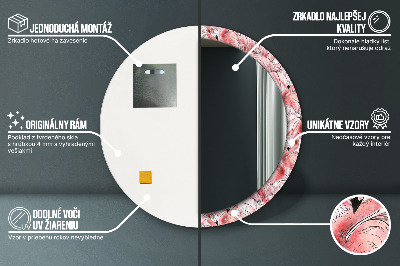 Ronde spiegel met decoratie Flamingo patroon