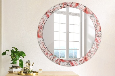 Ronde spiegel met decoratie Flamingo patroon