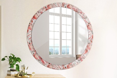 Ronde spiegel met decoratie Flamingo patroon