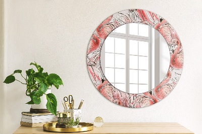 Ronde spiegel met decoratie Flamingo patroon