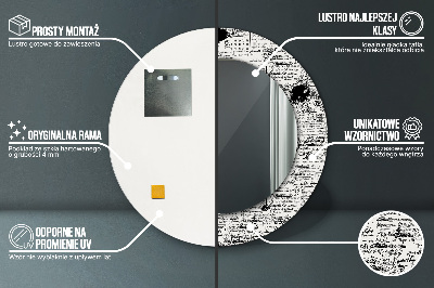 Bedrukte ronde spiegel Krabbelpatroon