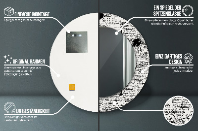 Bedrukte ronde spiegel Krabbelpatroon