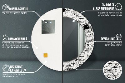 Bedrukte ronde spiegel Krabbelpatroon