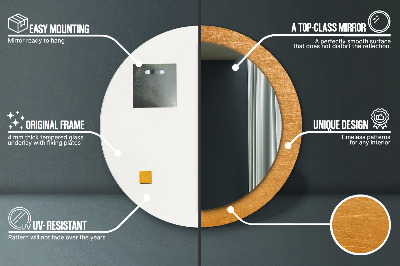 Ronde spiegel met decoratie Metalen oppervlak