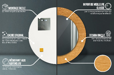 Ronde spiegel met decoratie Metalen oppervlak