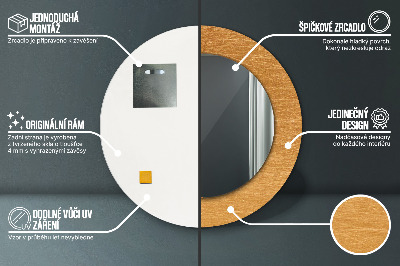 Ronde spiegel met decoratie Metalen oppervlak