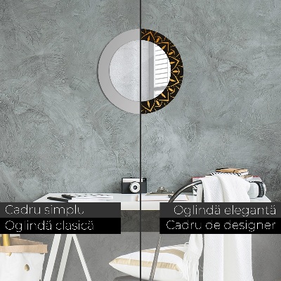 Ronde spiegel met decoratie Gouden mandala