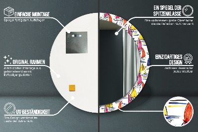 Bedrukte ronde spiegel Een boot op het meer