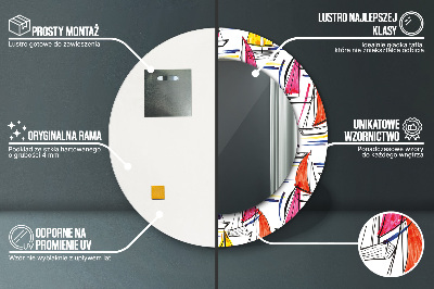 Bedrukte ronde spiegel Een boot op het meer