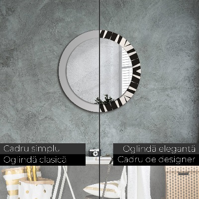 Bedrukte ronde spiegel Abstracte geometrie