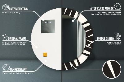 Bedrukte ronde spiegel Abstracte geometrie