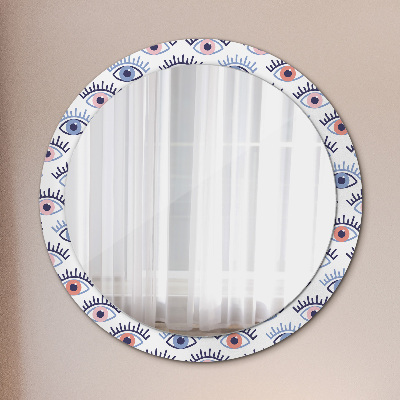 Bedrukte ronde spiegel Moderne oogstijl